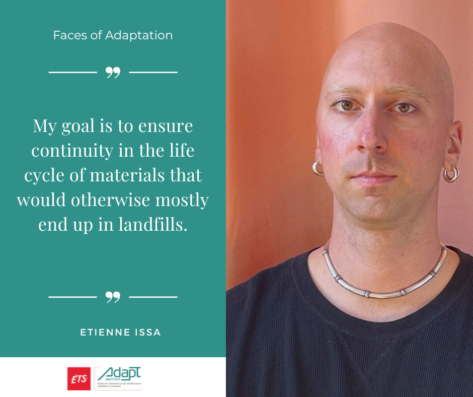 Étienne Issa, UdeM researcher exploring construction waste valorization with fungal mycelium biomaterials.